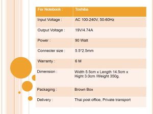 Toshiba ขนาด 19V/4.74A หัว 5.5*2.5MM 90W - Image 5