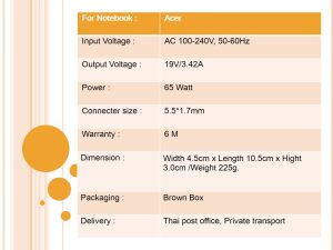 Liteon For Acer ขนาด 19V/3.42A หัว 5.5*1.7MM 65W - Image 3