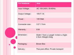 Acer ขนาด 19V/7.1A หัว 5.5*1.7MM (ปลายสีม่วง) 135W Model : PA-1131-16 - Image 8