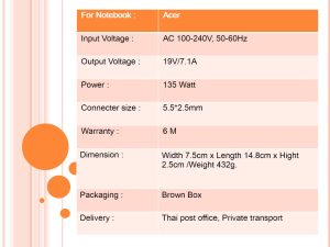 Acer ขนาด 19V/7.1A หัว 5.5*2.5MM (ปลายสีส้ม) 135W Model : PA-1131-16 - Image 8