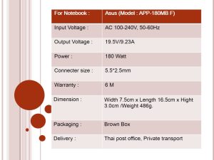 Asus ขนาด 19.5V/9.23A หัว 5.5*2.5MM 180W Model : APP-180MB F - Image 6