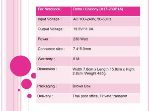 Dell/Chicony ขนาด 19.5V/11.8A หัว 7.4*5.0MM 230W Model : A17-230P1A - Image 8