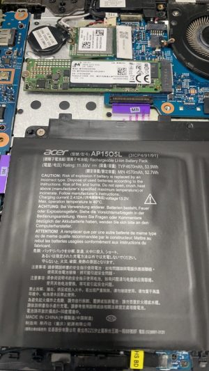 25 ม.ค.68 Acer Spin5-N17W2 แบตเตอรี่เดิมเสื่อมไม่สำรองไฟ Pass : AP1505L ต้องการเปลี่ยนแบตเตอรี่ใหม่ - Image 3