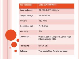 Dell ขนาด 19.5V/9.23A หัว 7.4*5.0MM 180W Model : DA180PM111 - Image 9